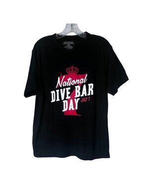National Dive Bar Day July 7 Tshirt Large Black Seagrams 7 Crown